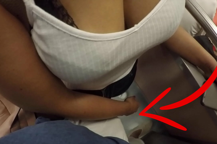 Jav Blonde Milf Teases My Cock In Subway Clothed Sex!