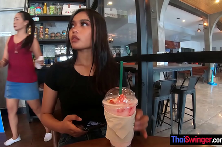 Take A Sip Of Our Luscious Starbucks Coffee With Your Jav Crush, An Alluring Big-Ass Asian Teen