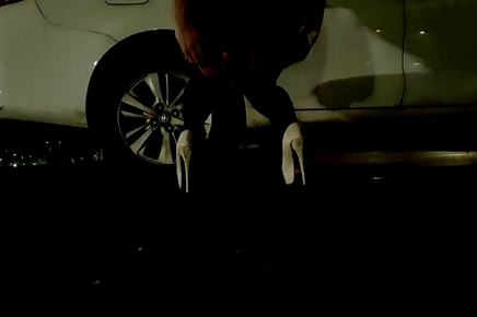 Jav Actress In A Sexy Dress Peeing In A Car While Masturbating - A Must-Watch Scene!