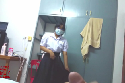 Meet The Luscious Thai Teen With The Glasses Who's Giving Her Classmate A Sexy Surprise!